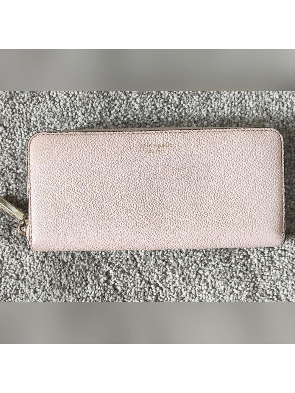 KATE SPADE Baby Pink Pebbled Leather Zippered Wallet - Picture 2 of 12